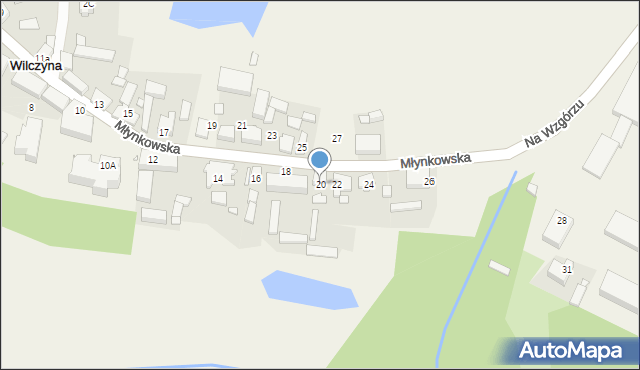 Wilczyna, Młynkowska, 20, mapa Wilczyna