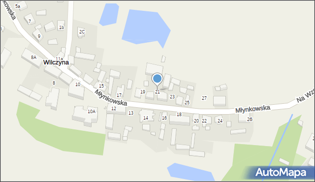 Wilczyna, Młynkowska, 21, mapa Wilczyna