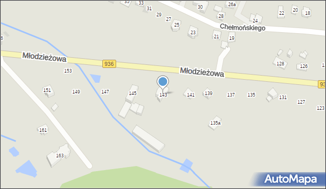 Wodzisław Śląski, Młodzieżowa, 143, mapa Wodzisławia Śląskiego