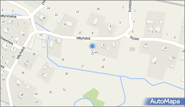 Wola Filipowska, Młyńska, 11, mapa Wola Filipowska