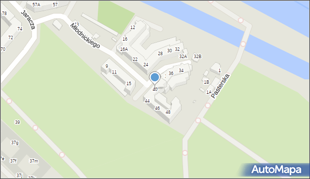 Wrocław, Młodnickiego Artura, 40, mapa Wrocławia