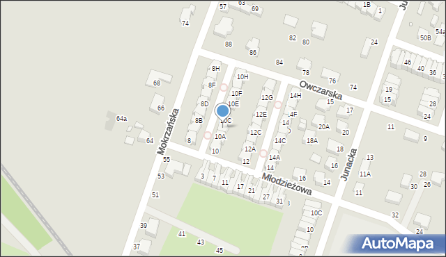 Wrocław, Młodzieżowa, 10B, mapa Wrocławia