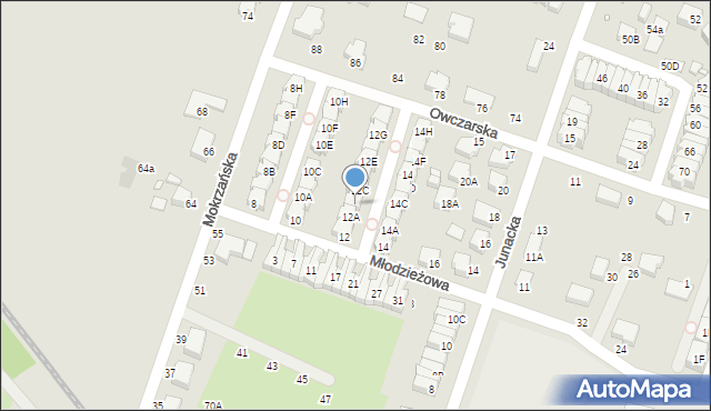 Wrocław, Młodzieżowa, 12B, mapa Wrocławia