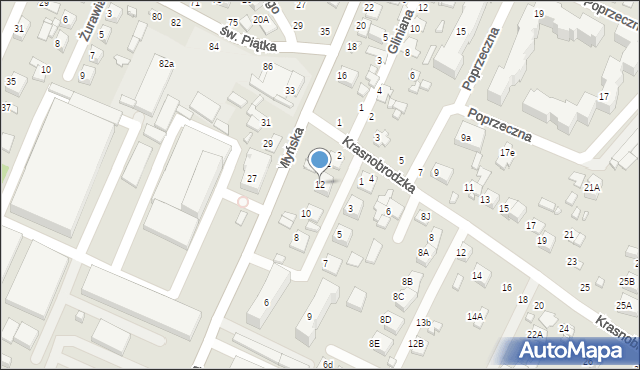 Zamość, Młyńska, 12, mapa Zamościa