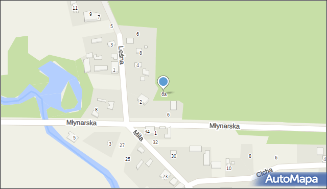 Zawodne, Młynarska, 6a, mapa Zawodne