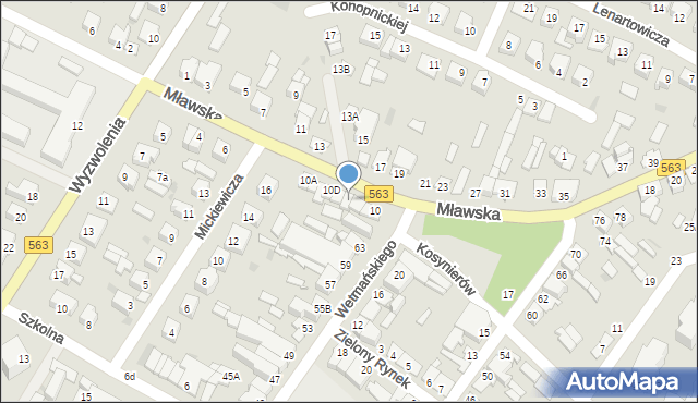 Żuromin, Mławska, 10F, mapa Żuromin
