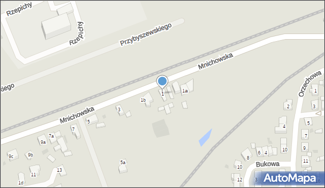 Gniezno, Mnichowska, 1, mapa Gniezna