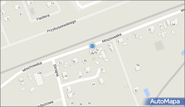 Gniezno, Mnichowska, 9a, mapa Gniezna