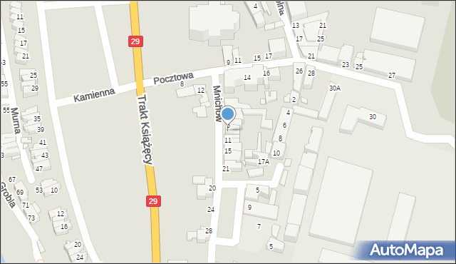 Krosno Odrzańskie, Mnichów, 7, mapa Krosno Odrzańskie