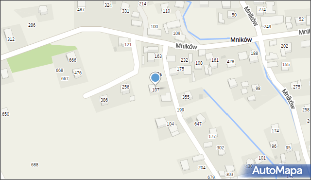 Mników, Mników, 107, mapa Mników