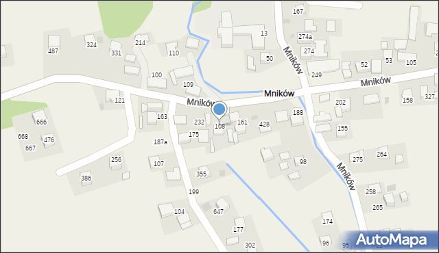 Mników, Mników, 108, mapa Mników