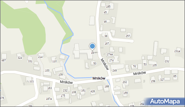 Mników, Mników, 13, mapa Mników