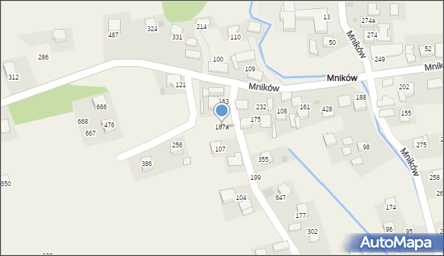 Mników, Mników, 187a, mapa Mników