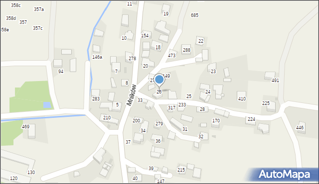 Mników, Mników, 26, mapa Mników