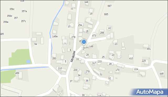 Mników, Mników, 27, mapa Mników