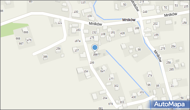 Mników, Mników, 355, mapa Mników