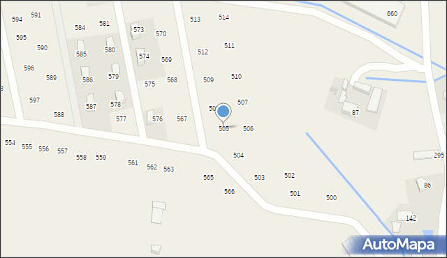 Mników, Mników, 505, mapa Mników