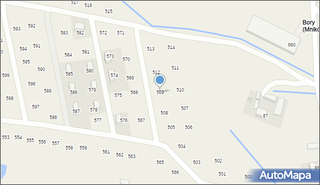 Mników, Mników, 509, mapa Mników