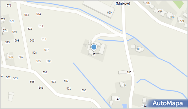 Mników, Mników, 87, mapa Mników