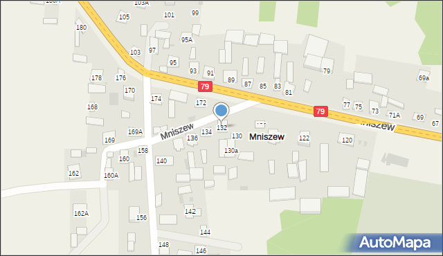 Mniszew, Mniszew, 132, mapa Mniszew