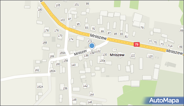 Mniszew, Mniszew, 134, mapa Mniszew