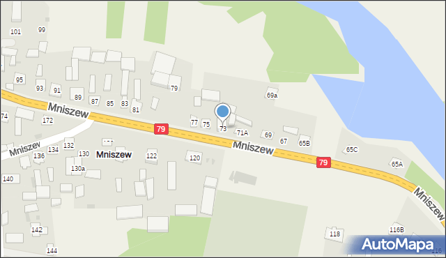 Mniszew, Mniszew, 73, mapa Mniszew