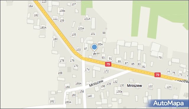 Mniszew, Mniszew, 95, mapa Mniszew