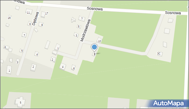 Adamów-Parcel, Modrzewiowa, 8, mapa Adamów-Parcel