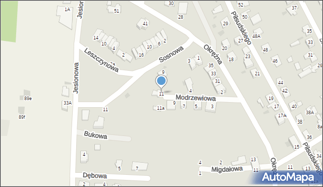 Aleksandrów Kujawski, Modrzewiowa, 11, mapa Aleksandrów Kujawski