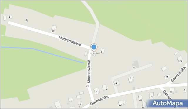 Alwernia, Modrzewiowa, 2, mapa Alwernia