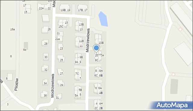 Banino, Modrzewiowa, 10, mapa Banino