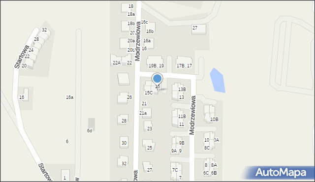 Banino, Modrzewiowa, 15A, mapa Banino