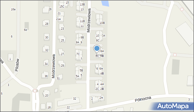 Banino, Modrzewiowa, 6C, mapa Banino