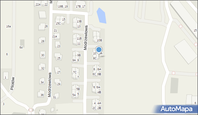 Banino, Modrzewiowa, 8B, mapa Banino