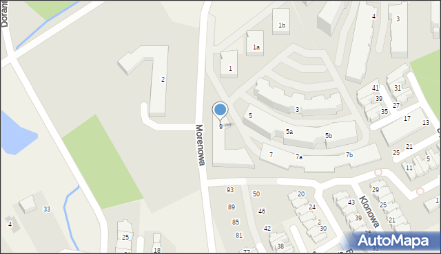Bartąg, Morenowa, 9, mapa Bartąg