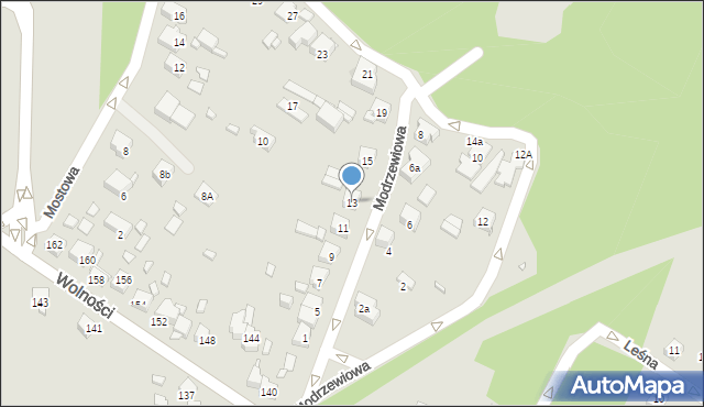 Będzin, Modrzewiowa, 13, mapa Będzin