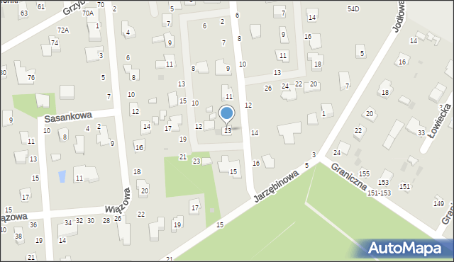 Biała Podlaska, Modrzewiowa, 13, mapa Białej Podlaskiej