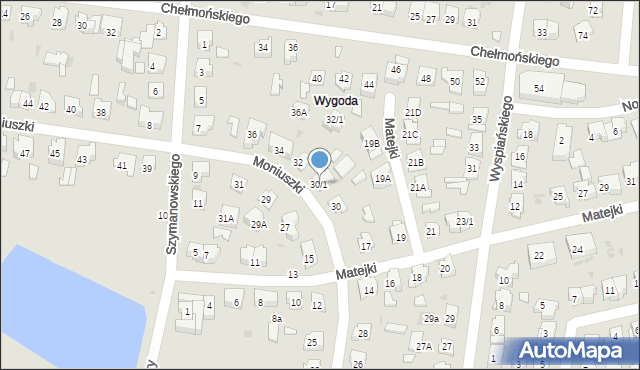 Białystok, Moniuszki Stanisława, 30/1, mapa Białegostoku