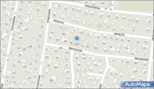 Białystok, Moniuszki Stanisława, 84/2, mapa Białegostoku