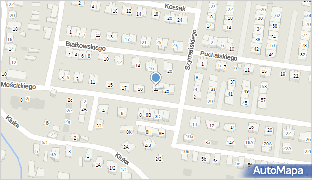 Białystok, Mościckiego Ignacego, 21, mapa Białegostoku
