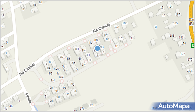 Bibice, Mokra, 3E, mapa Bibice