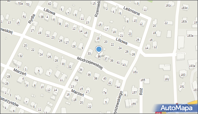 Bielsko-Biała, Modrzejewskiej Heleny, 35, mapa Bielsko-Białej
