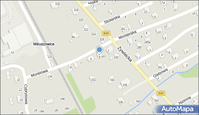 Bielsko-Biała, Morelowa, 3, mapa Bielsko-Białej