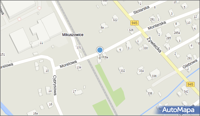 Bielsko-Biała, Morelowa, 9, mapa Bielsko-Białej