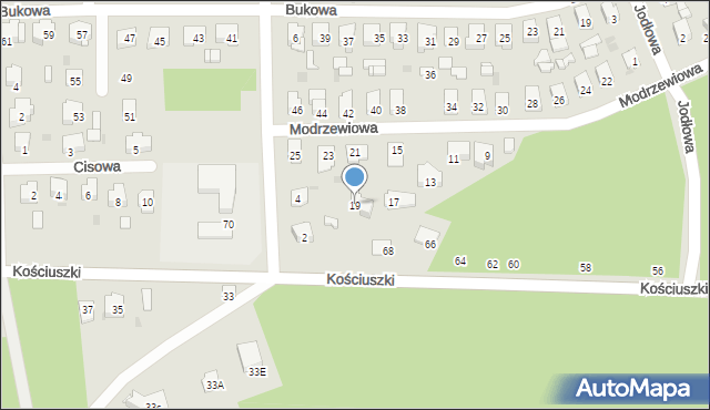 Blachownia, Modrzewiowa, 19, mapa Blachownia