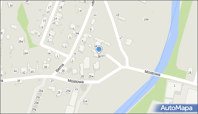 Bolesławiec, Mostowa, 26, mapa Bolesławca