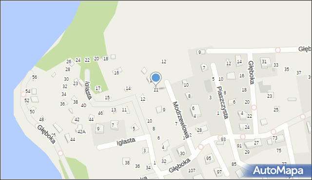 Borkowo, Modrzewiowa, 11, mapa Borkowo