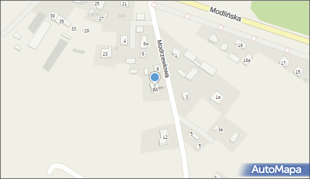 Boża Wola, Modrzewiowa, 8A, mapa Boża Wola