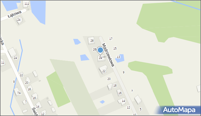 Broszków, Modrzewiowa, 24, mapa Broszków