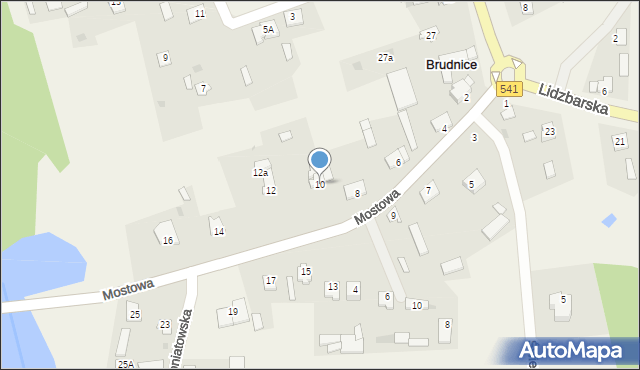 Brudnice, Mostowa, 10, mapa Brudnice